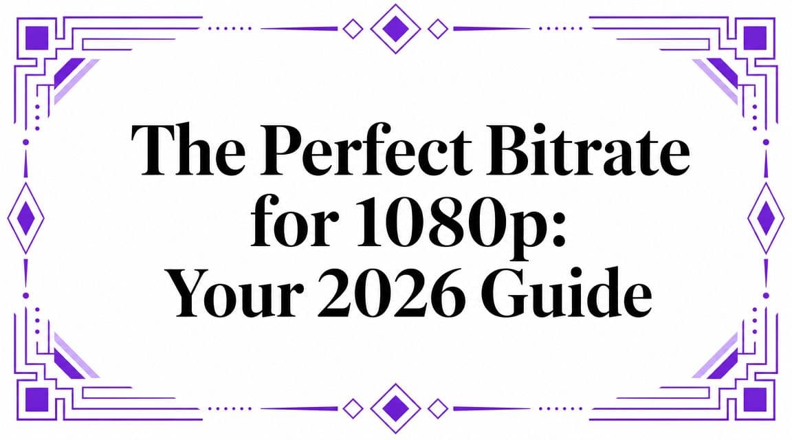 Bitrate settings guide for 1080p video streaming